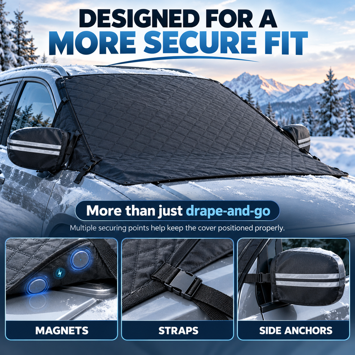 💞54K+ SOLD!🔥All-Season Windshield Snow Cover with Mirror Protection❄️