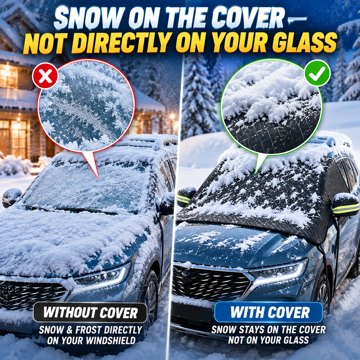 💞54K+ SOLD!🔥All-Season Windshield Snow Cover with Mirror Protection❄️