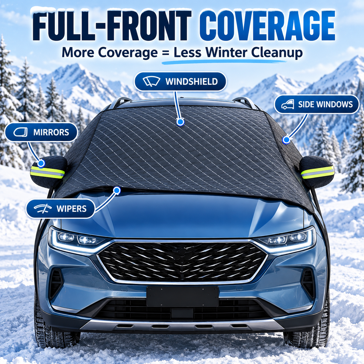 💞54K+ SOLD!🔥All-Season Windshield Snow Cover with Mirror Protection❄️