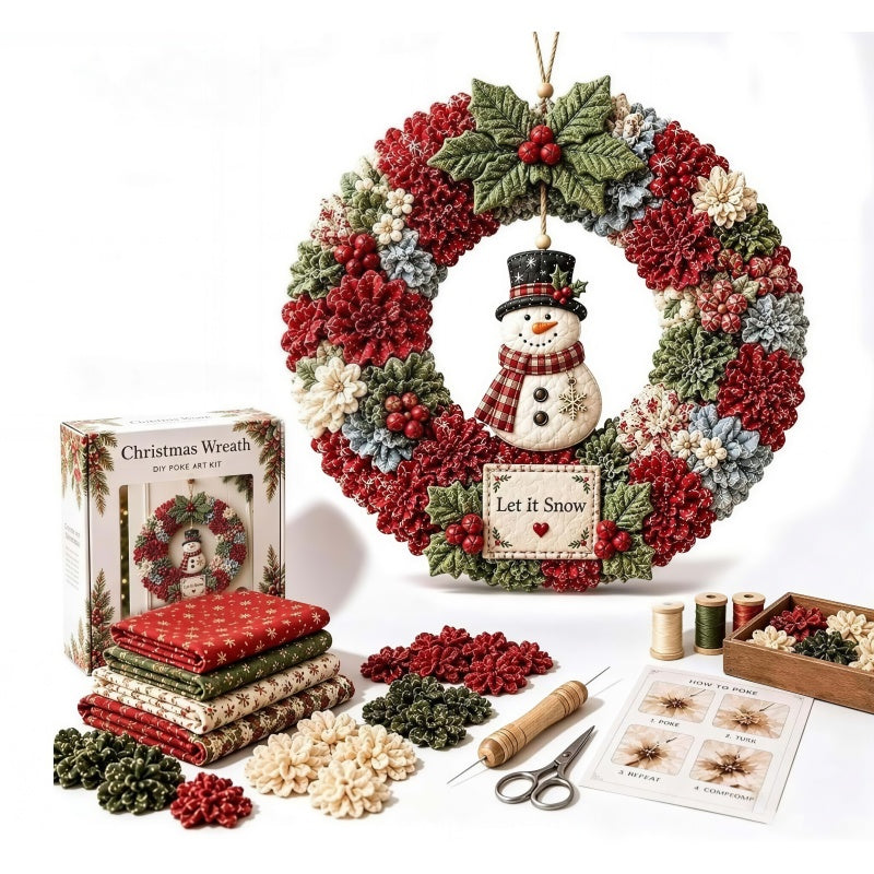 DIY Poke Wreath Kit - Snowman