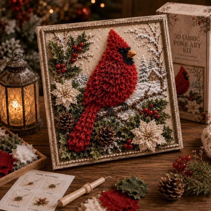🎄 3D Christmas Fabric Poke Art DIY Craft Kit