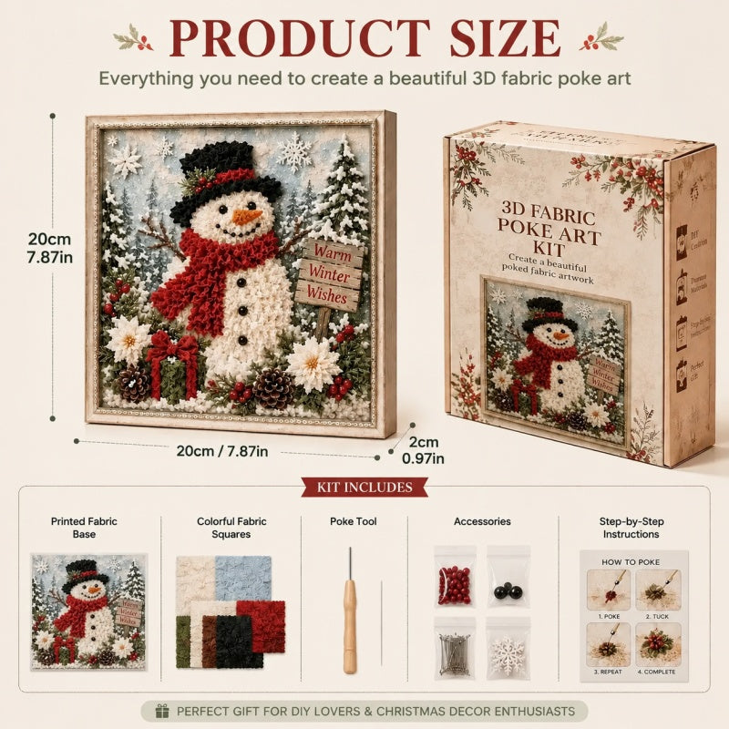 🎄 3D Christmas Fabric Poke Art DIY Craft Kit