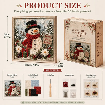 🎄 3D Christmas Fabric Poke Art DIY Craft Kit