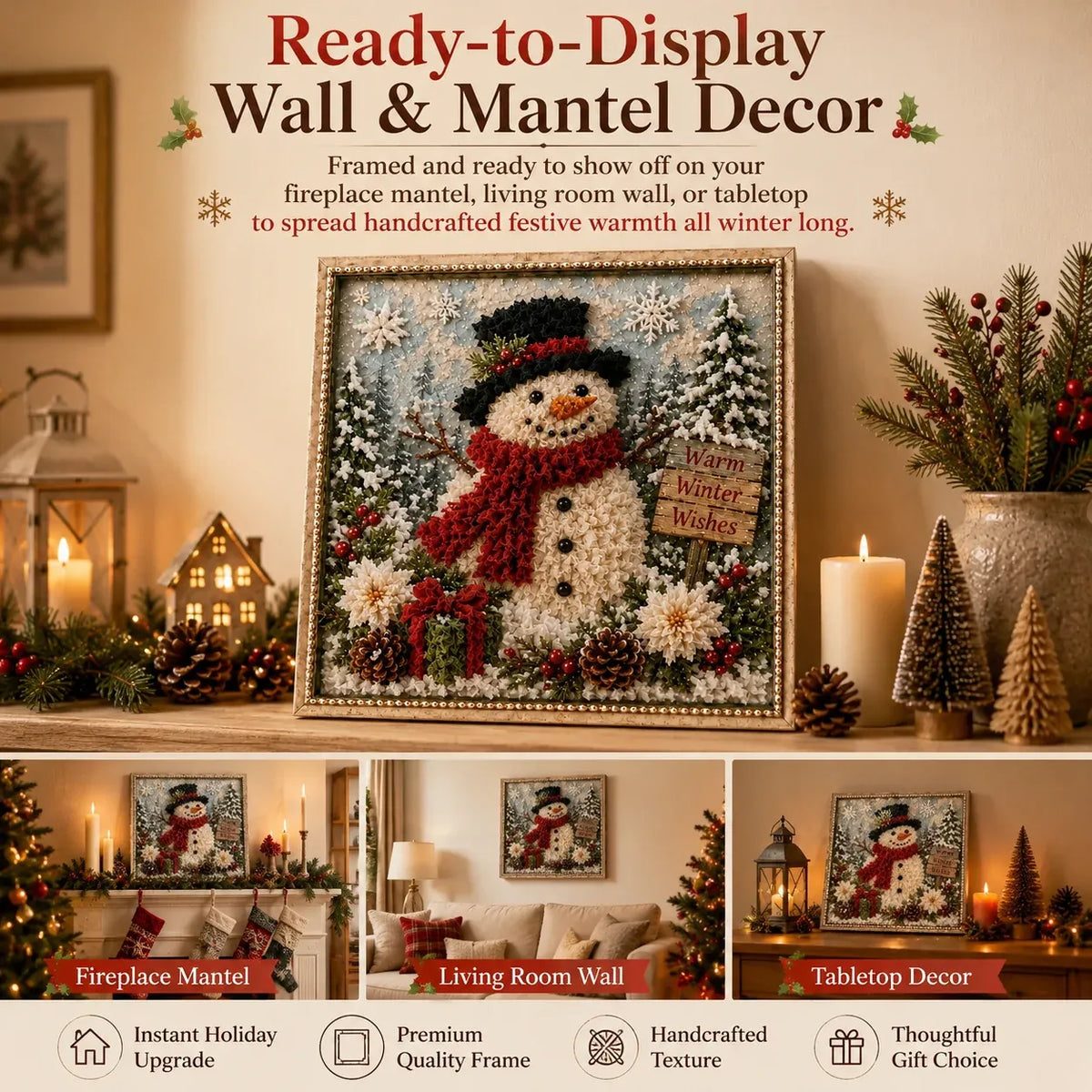 🎄 3D Christmas Fabric Poke Art DIY Craft Kit