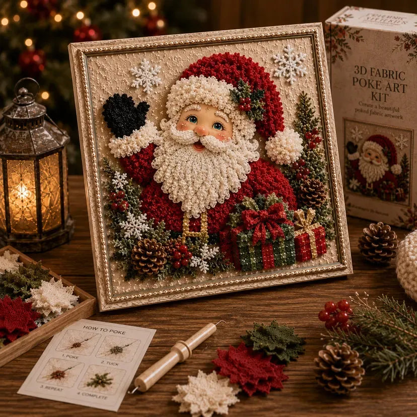 🎄 3D Christmas Fabric Poke Art DIY Craft Kit