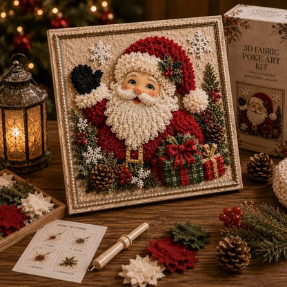 🎄 3D Christmas Fabric Poke Art DIY Craft Kit